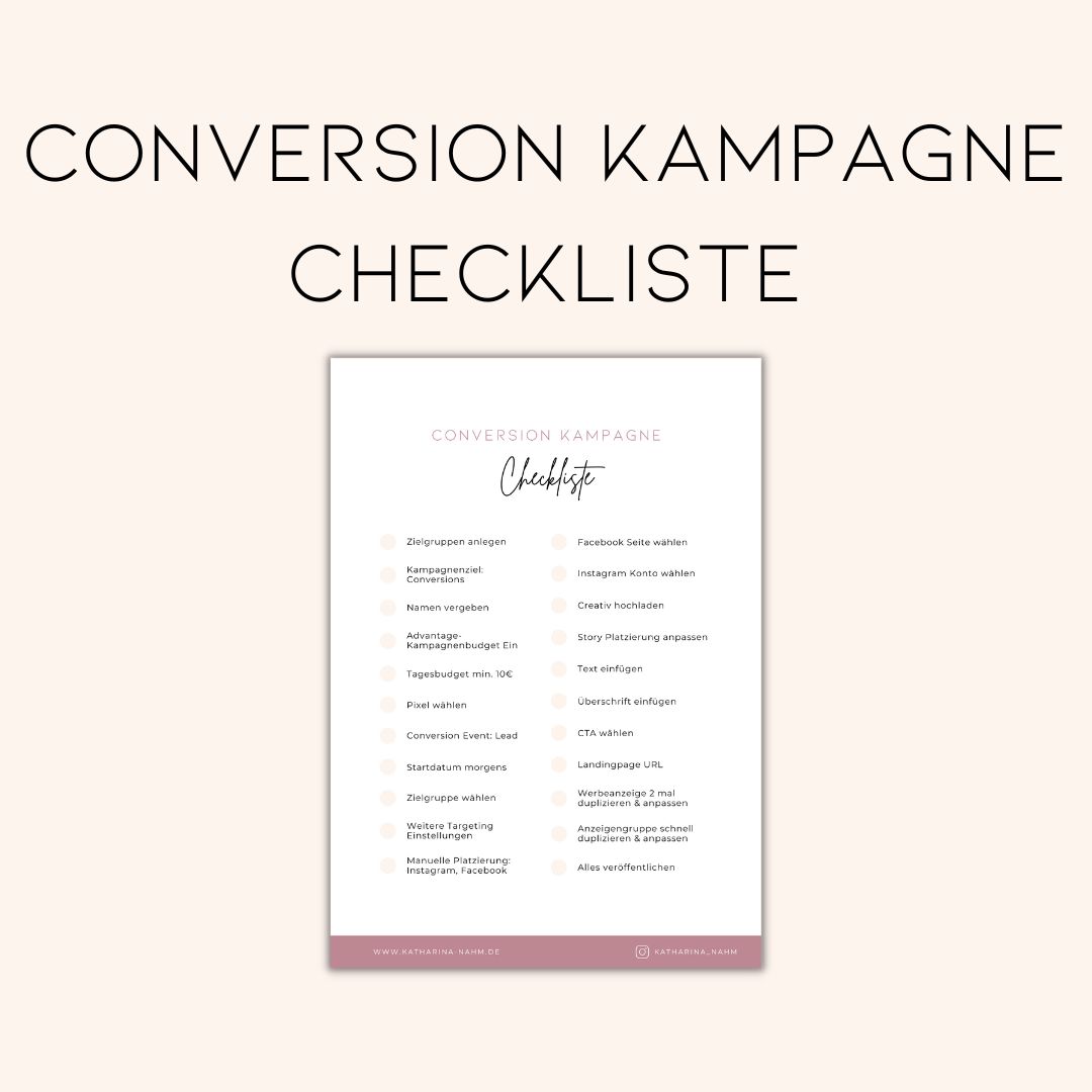 Conversion Kampagne Checkliste